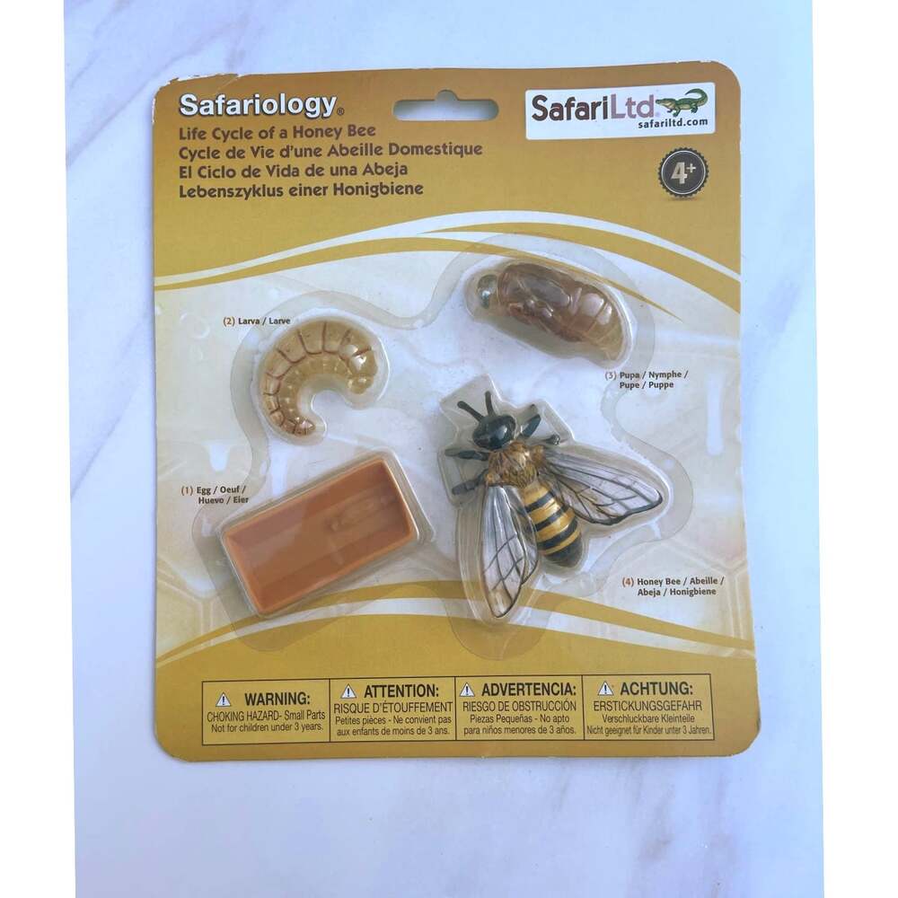 Safari Ltd Life Cycle Of A Honey Bee 4pc Figures Set NWT Brand New Unopened